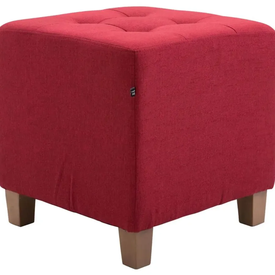 Hockers En Voetenbanken-CLP Hocker Pharao antiek licht Frame - Stof - rood