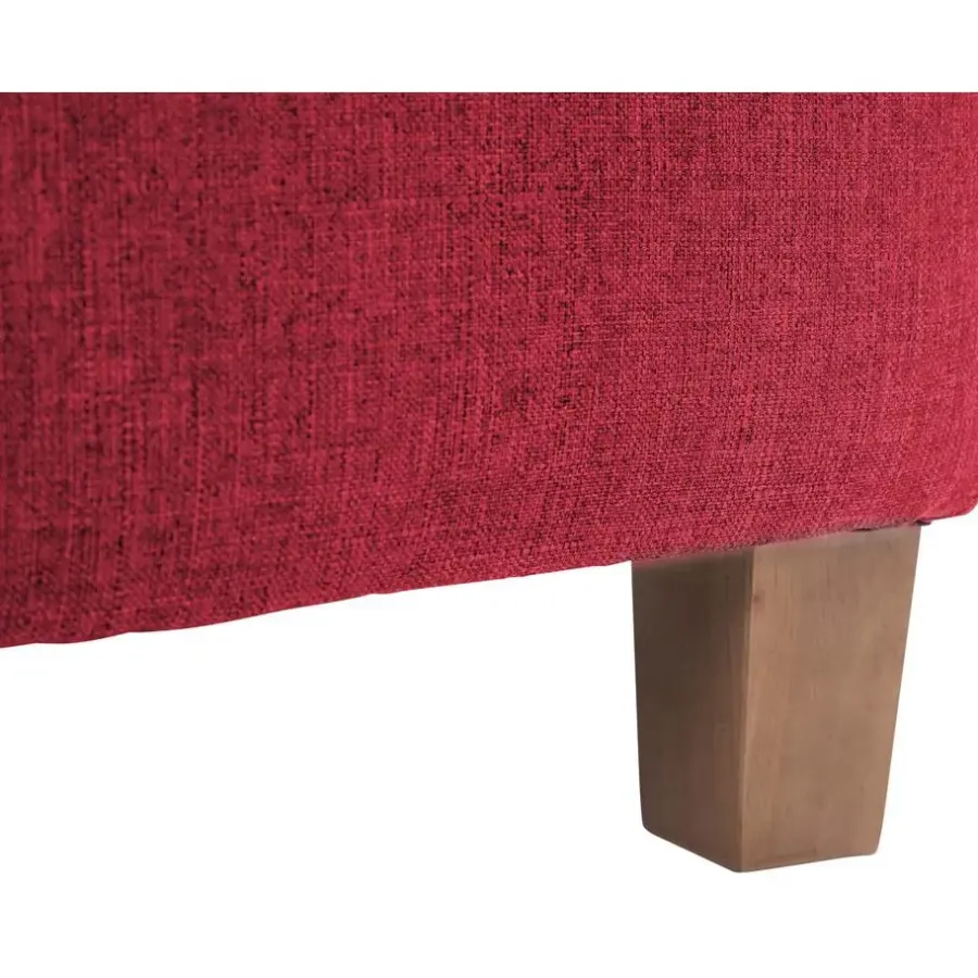 Hockers En Voetenbanken-CLP Hocker Pharao antiek licht Frame - Stof - rood