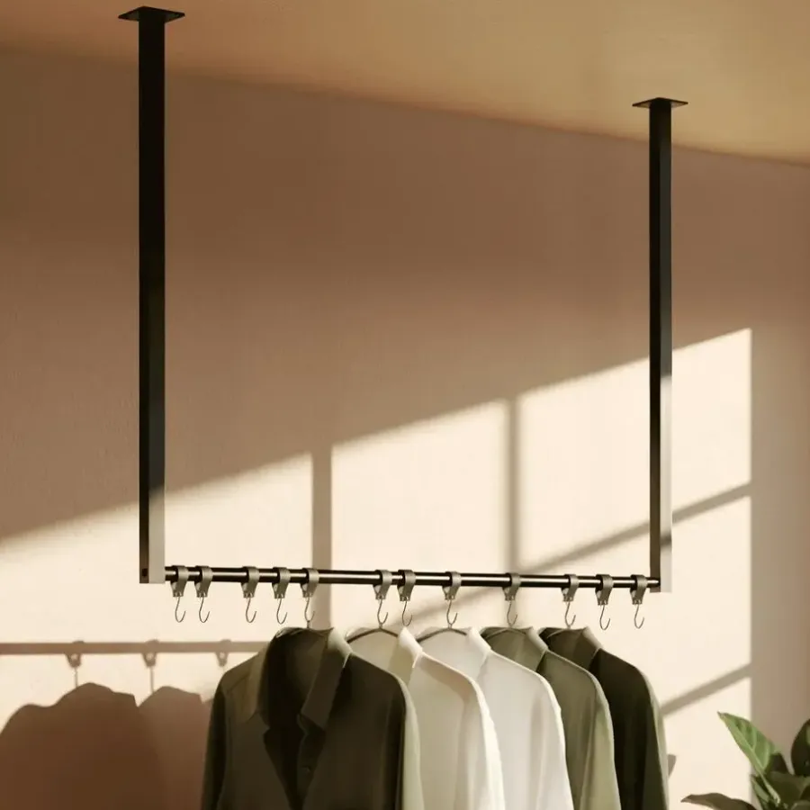 CLP Kledingrek Fenton 80x80x7 cm - zwart