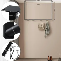 Kledingrekken|Kledingrekken-CLP Kledingrek Fenton 80x120x7 cm - zwart