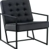 Fauteuils-CLP Lounger Avon zwart Frame - Fluweel - grijs