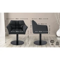 Barkrukken-CLP Lounger Damaso zwart Frame - Kunstleer - zwart