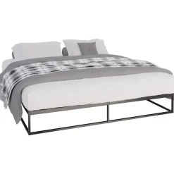 2-Persoons Bedden-CLP Metalen bed Scala 200x180x25 cm - Zwart