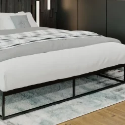 2-Persoons Bedden-CLP Metalen bed Scala 200x180x25 cm - Zwart
