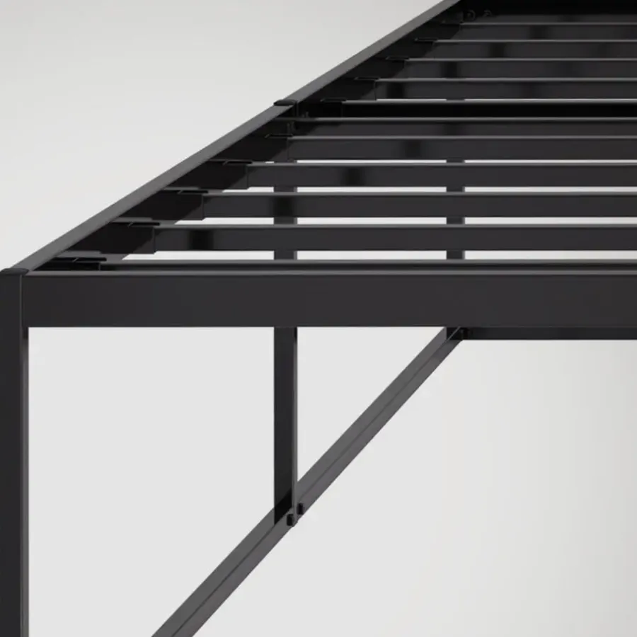 2-Persoons Bedden-CLP Metalen bed Scala 200x180x25 cm - Zwart