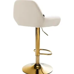 Barkrukken-CLP Set van 2 Barkruk Braga goud Frame - Fluweel - creme