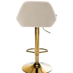 Barkrukken-CLP Set van 2 Barkruk Braga goud Frame - Fluweel - creme