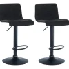 Barkrukken-CLP Set van 2 Barkruk Branford zwart Frame - Stof - zwart