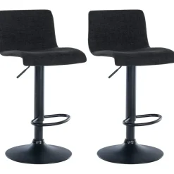 Barkrukken-CLP Set van 2 Barkruk Branford zwart Frame - Stof - zwart