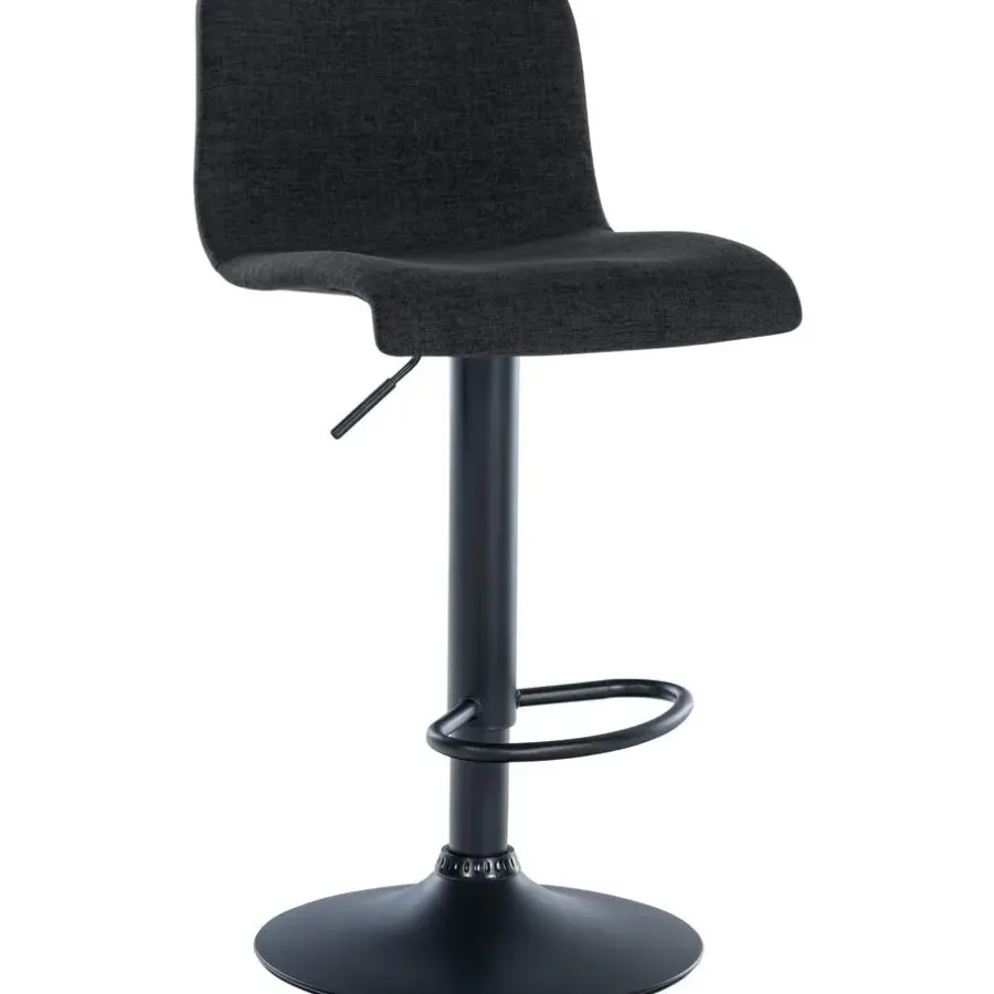 Barkrukken-CLP Set van 2 Barkruk Branford zwart Frame - Stof - zwart