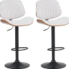 CLP Set van 2 Barkruk Clawson zwart Frame - Stof - walnoot/creme