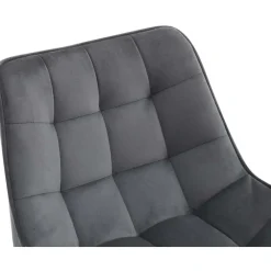 CLP Set van 2 Barkruk Dartford mat zwart Frame - Fluweel - donkergrijs
