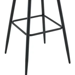 CLP Set van 2 Barkruk Dartford mat zwart Frame - Fluweel - donkergrijs
