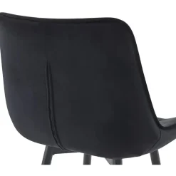 Barkrukken-CLP Set van 2 Barkruk Dartford mat zwart Frame - Fluweel - zwart