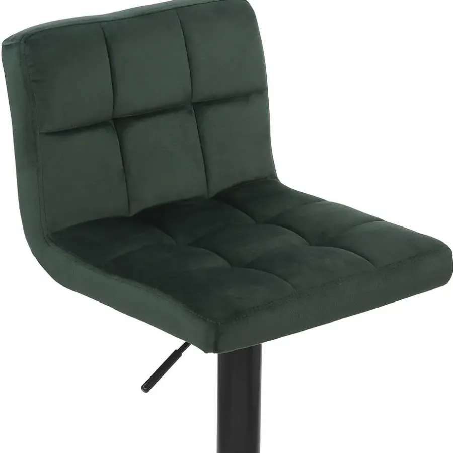 Barkrukken-CLP Set van 2 Barkruk Feni zwart Frame - Fluweel - groen