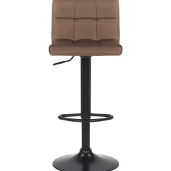 CLP Set van 2 Barkruk Feni zwart Frame - Fluweel - bruin