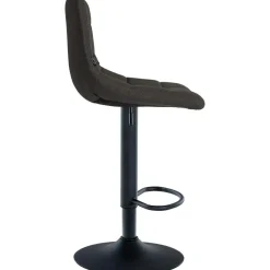CLP Set van 2 Barkruk Jerry zwart Frame - Stof - donkergrijs