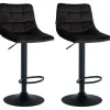 CLP Set van 2 Barkruk Jerry zwart Frame - Fluweel - zwart