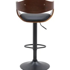 CLP Set van 2 Barkruk Kingston mat zwart Frame - Kunstleer - walnoot/zwart
