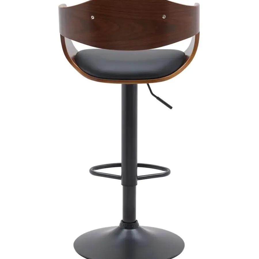 CLP Set van 2 Barkruk Kingston mat zwart Frame - Kunstleer - walnoot/zwart