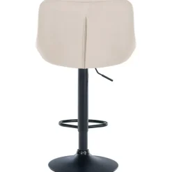 Barkrukken-CLP Set van 2 Barkruk Lazio zwart Frame - Fluweel - creme