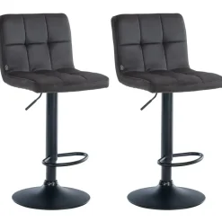 CLP Set van 2 Barkruk Peru zwart Frame - Fluweel - zwart
