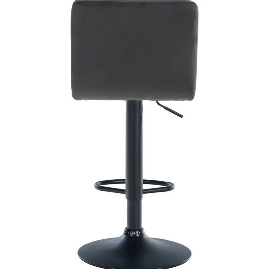 CLP Set van 2 Barkruk Peru zwart Frame - Fluweel - zwart