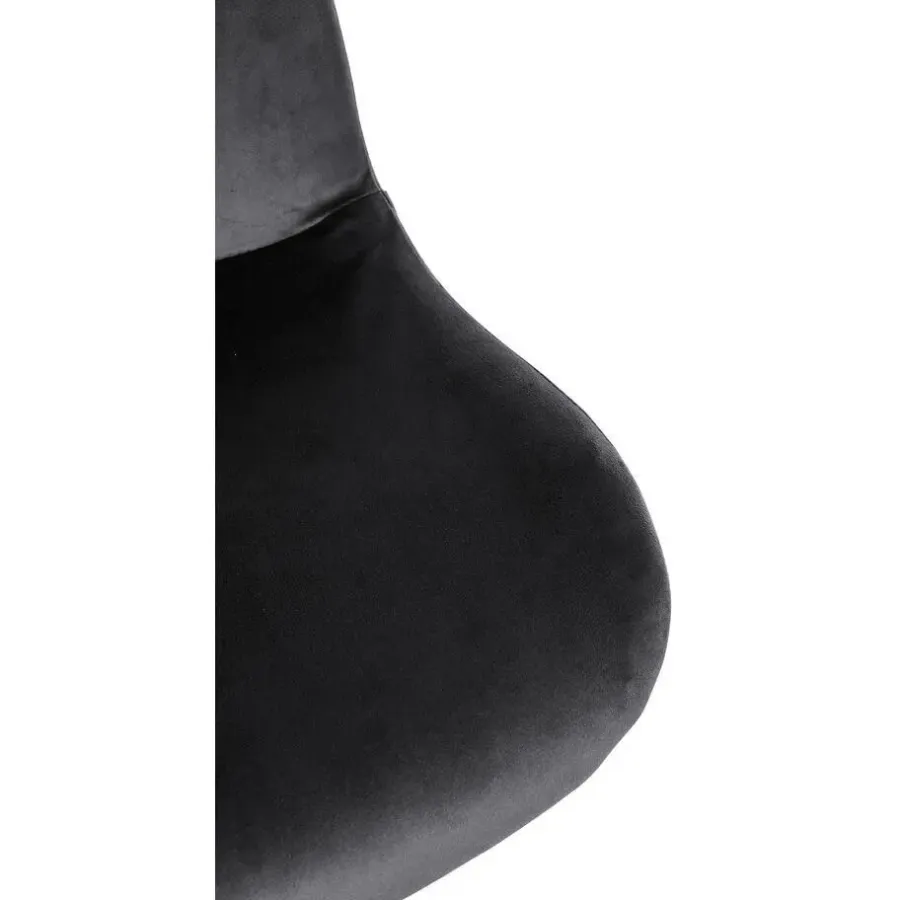 CLP Set van 2 Barkruk Solon mat zwart Frame - Fluweel - zwart