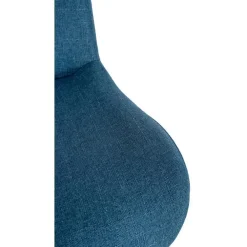 Barkrukken-CLP Set van 2 Barkruk Solon mat zwart Frame - Stof - blauw