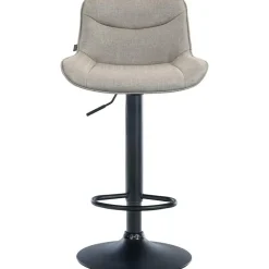 Barkrukken-CLP Set van 2 Barkruk Vonore zwart Frame - Stof - taupe