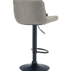 Barkrukken-CLP Set van 2 Barkruk Vonore zwart Frame - Stof - taupe