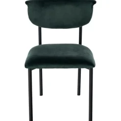 Eetkamerstoelen-CLP Set van 2 Eetkamerstoel Gambell Fluweel - donkergroen