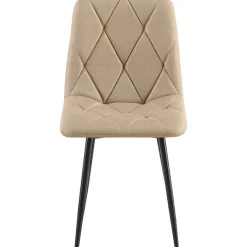 CLP Set van 2 Eetkamerstoel Clairton zwart Frame - Stof - taupe