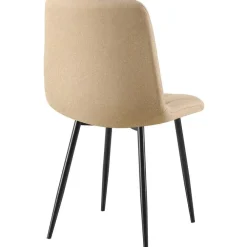 CLP Set van 2 Eetkamerstoel Clairton zwart Frame - Stof - taupe