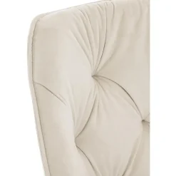 Eetkamerstoelen-CLP Set van 4 Eetkamerstoel Tanna zwart Frame - Fluweel - creme