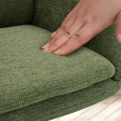 CLP Set van 2 Eetkamerstoel Pickett mat zwart Frame - Stof - groen