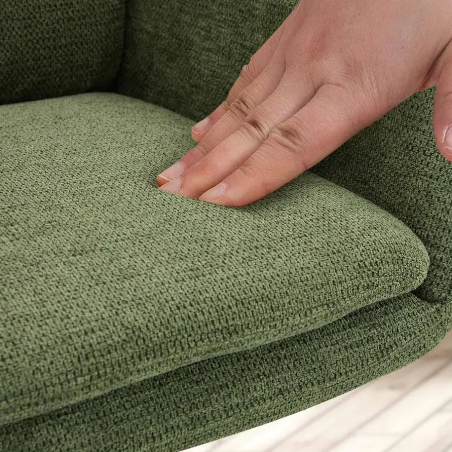 CLP Set van 2 Eetkamerstoel Pickett mat zwart Frame - Stof - groen