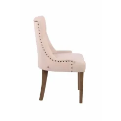 Eetkamerstoelen-CLP Set van 2 Eetkamerstoel Aberdeen antiek licht Frame - Stof - creme
