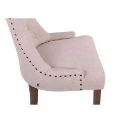 Eetkamerstoelen-CLP Set van 2 Eetkamerstoel Aberdeen antiek licht Frame - Stof - creme