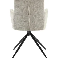 CLP Set van 2 Eetkamerstoel Jonah zwart Frame - Stof - taupe