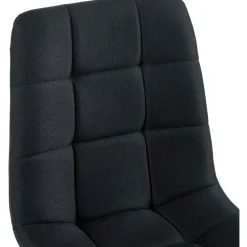 Eetkamerstoelen-CLP Set van 4 Eetkamerstoel Antibes zwart Frame - Stof - zwart