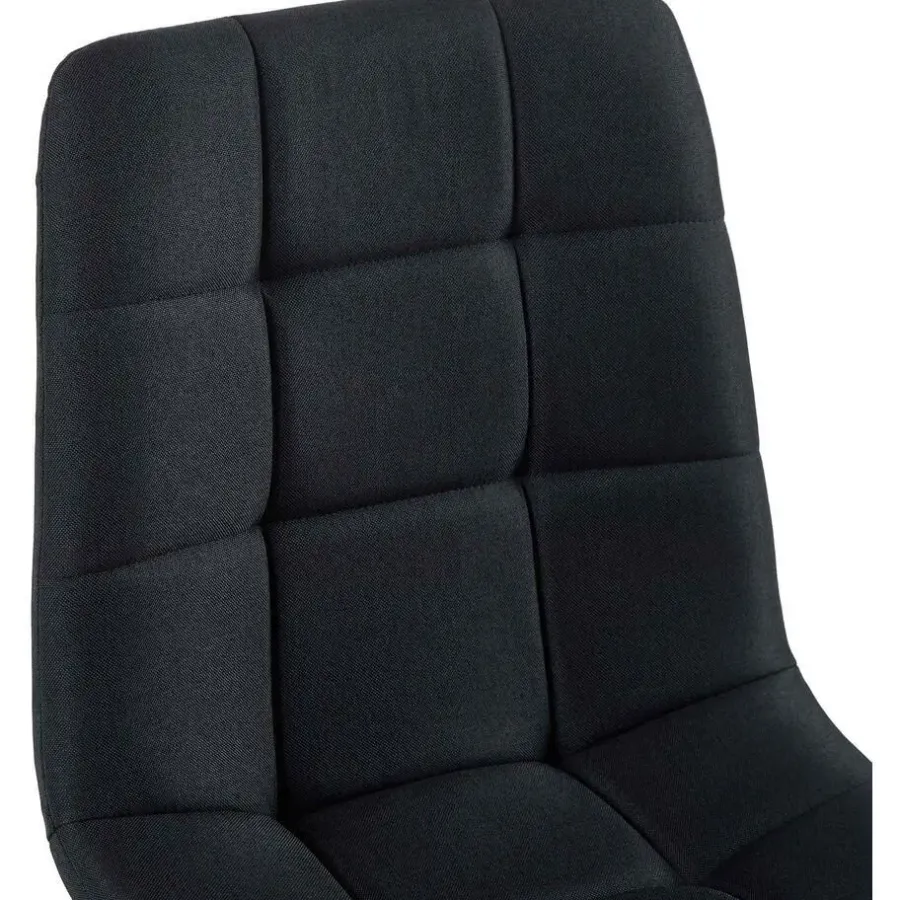 Eetkamerstoelen-CLP Set van 4 Eetkamerstoel Antibes zwart Frame - Stof - zwart