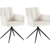 CLP Set van 2 Eetkamerstoel Jonah zwart Frame - Stof - creme