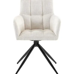 CLP Set van 2 Eetkamerstoel Jonah zwart Frame - Stof - creme