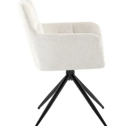 CLP Set van 2 Eetkamerstoel Jonah zwart Frame - Stof - creme