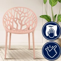 Bistro- & Balkonsets-CLP Set van 2 Tuinstoel Hope Kunststof - roze