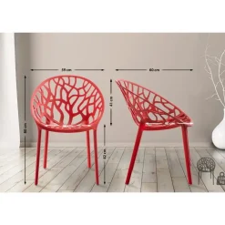 Bistro- & Balkonsets-CLP Set van 4 Tuinstoel Hope Kunststof - rood