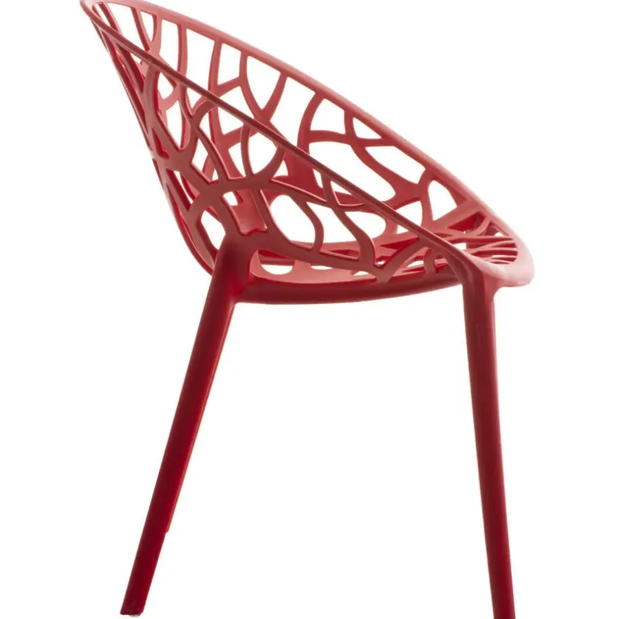 Bistro- & Balkonsets-CLP Set van 4 Tuinstoel Hope Kunststof - rood