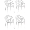 Bistro- & Balkonsets-CLP Set van 4 Tuinstoel Hope Kunststof - wit