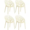 Bistro- & Balkonsets-CLP Set van 4 Tuinstoel Hope Kunststof - creme
